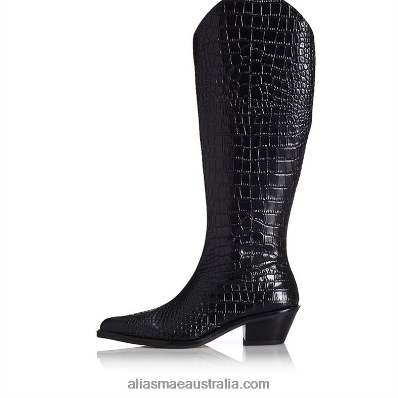 Lou Alias Mae Black Croc DFRBR228