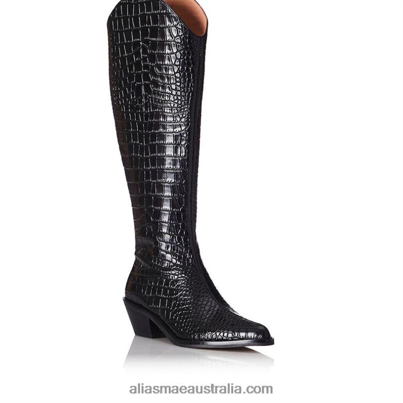 Lou Alias Mae Black Croc DFRBR228