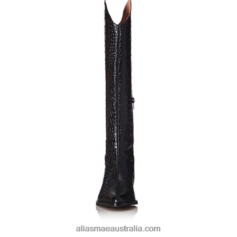 Lou Alias Mae Black Croc DFRBR228