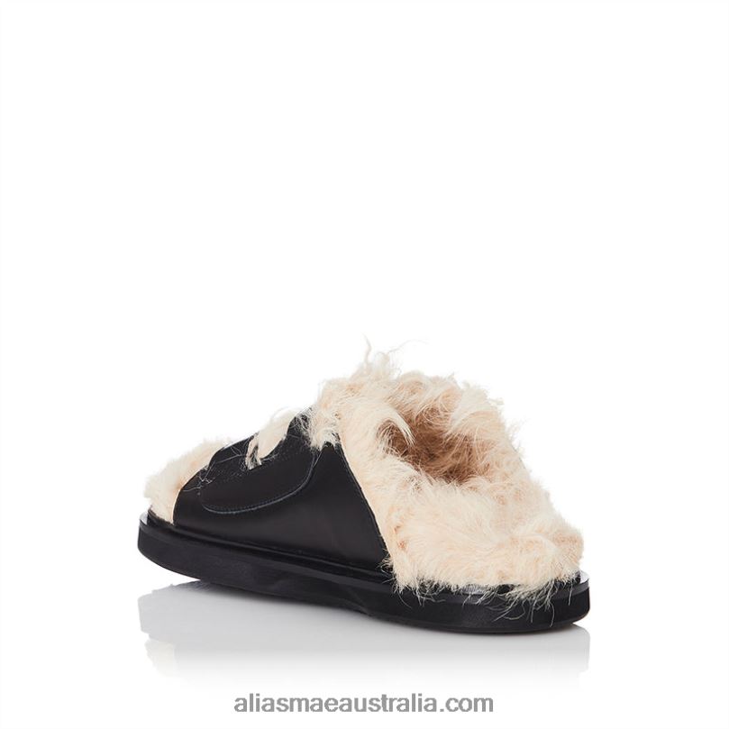 Patti Alias Mae Black/Natural Shearling/Leather DFRBR154