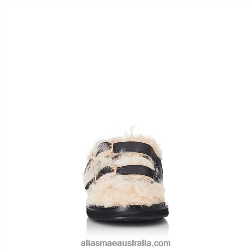 Patti Alias Mae Black/Natural Shearling/Leather DFRBR154